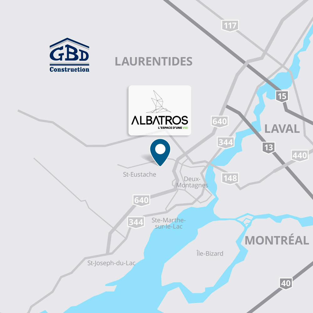Carte maisons à louer à Saint-Eustache, Sainte-Marthe-sur-le-Lac et Saint-Joseph-du-Lac