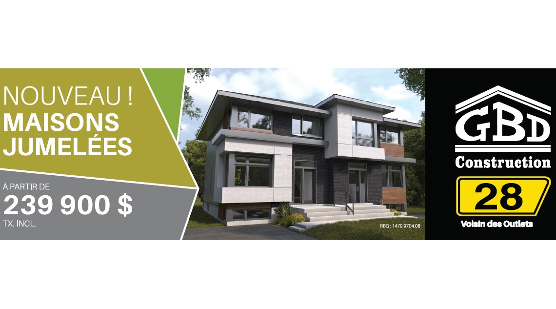 NOUVELLES MAISONS JUMELÉES À MIRABEL !