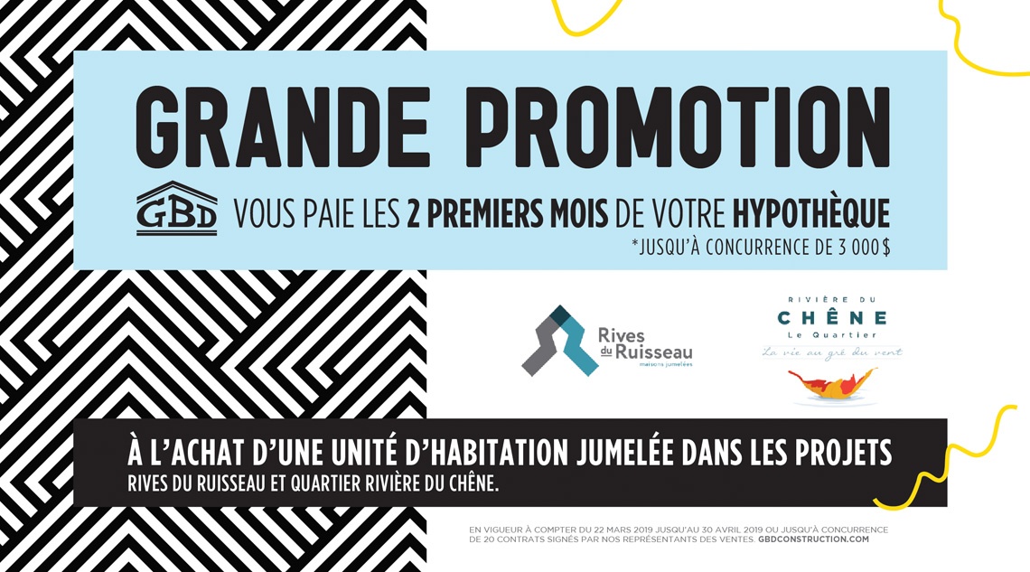 Grande promotion printanière chez GBD Construction!